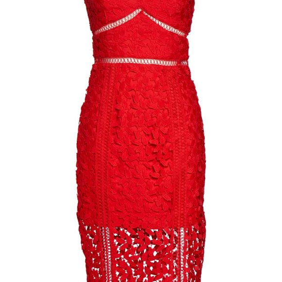 PRICE DROP SUPER SEXY $55 NWT S6 BARDOT LACE DRESS IN RED - Picture 2 of 16